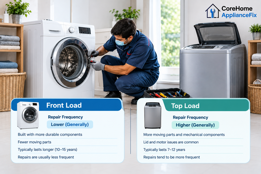 How Repair Frequency Compares: Front Load vs. Top Load